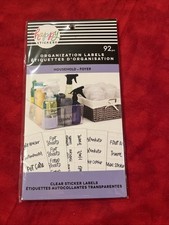 THE CONTAINER STORE CLEAR STICKER LABELS HAPPY STICKERS PACK 92 PCS - NEW 3a