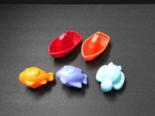 Lot of Plastic Bath Toys: Boat, Turtle and Fish