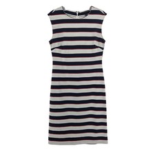 Banana Republic Striped Sheath Dress 4 Blue White Red Nautical Preppy Summer