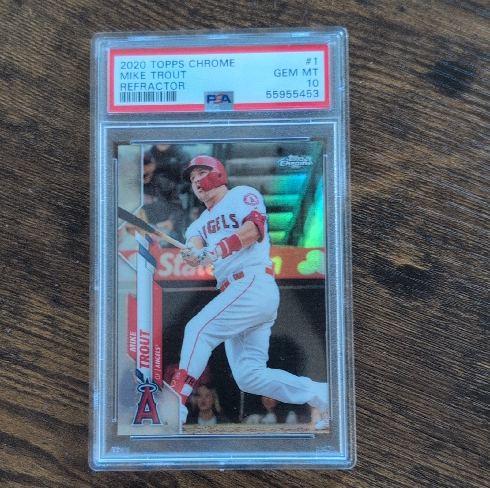 Topps 2020 Topps Chrome Mike Trout Refractor #1 PSA 10 Los Angeles Angels