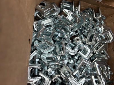 Beam Clamp, 50 Pcs 3/8'' Zinc Plated Iron Safety Beam Clamp, 13/16'' Jaw Opening