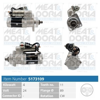 MEAT & DORIA Anlasser Starter 4 kW für Mercedes-Benz Vario Pritsche/Fahrgestell