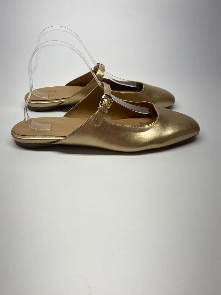 Zapatos planos sin cordones Naturalizer Mary Jane dorados para mujer talla 12 Foto 4 de 4