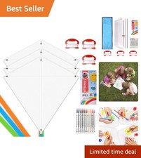 Ultimate Kids Kite Making Kit - 3 Easy-Fly Kites with Markers Included