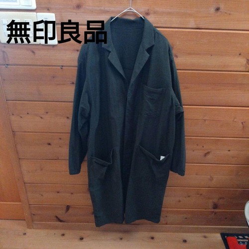 MUJI Shop Coat Khaki Unisex