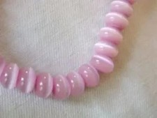 80 PINK FIBER OPTIC CATS EYE RONDELLE 5MMX8MM BEADS cat1
