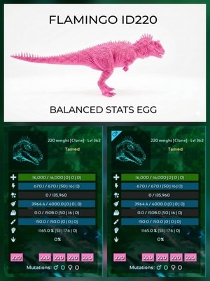Carcha Balanced Stats EGG PAIR -  Ark Survival Ascended Official PVE PC/XBX/PS5