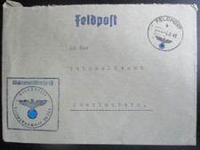 X4647 Umschlag FPNr. 20260 vom 6.8.43 an Wehrmeldeamt Saarlautern