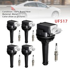 5x Ignition Coil Pack UF517+Spark Plugs Für Volvo S60 2.5L L5 2012-2016