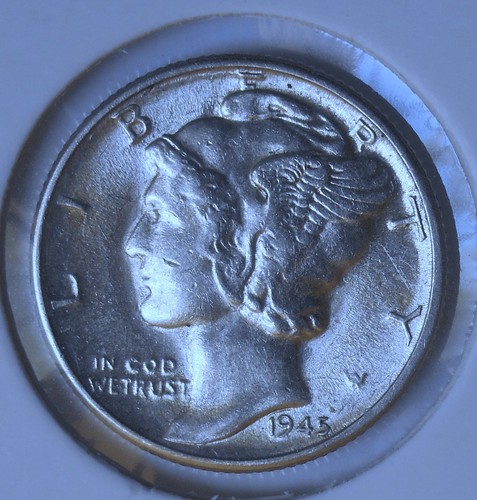 1945-d . Mercury Dime . Choice BU . MS . - Picture 1 of 2