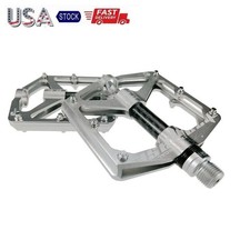 Aluminum Carbon Road Mtb Mountain Bike Bicycle Pedal 3 Bearing Flat Pedals Gray