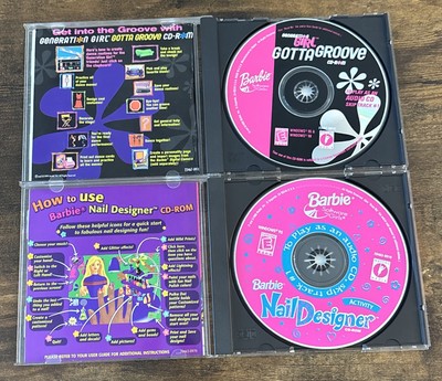 Vintage Barbie Gotta Groove & Nail Designer CD ROM Computer Games Software