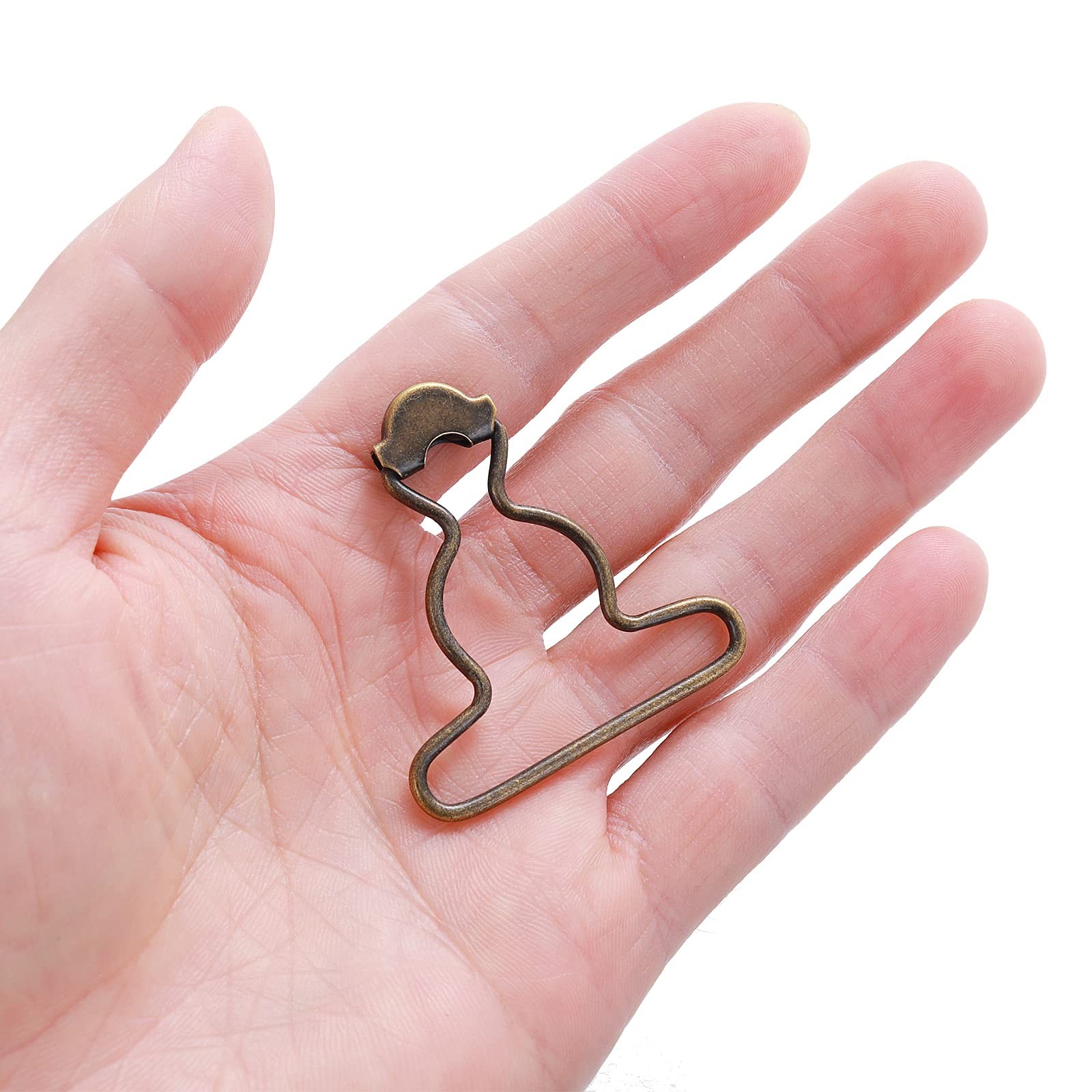 Lusofie 20Pcs Dungaree Suspender Clips Overall Buckles 1.5 Inch Wide Bottom G...