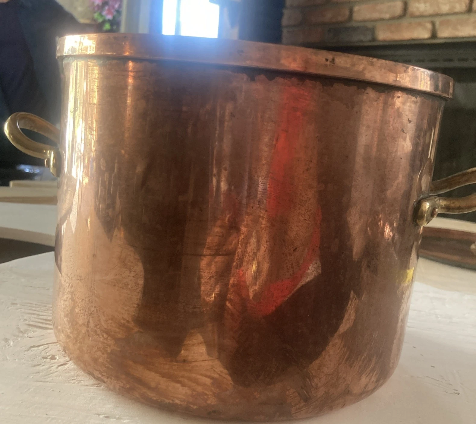 Vintage Portugal Copper Marked Stock Pot 8.25x 6.5”
Opens in a new window or tab