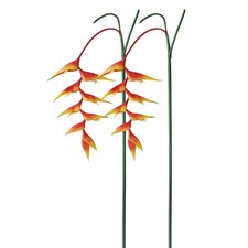 2 PCS Orange 35" Artificial Heliconia Faux Bird Paradise Tropical Flower Decor