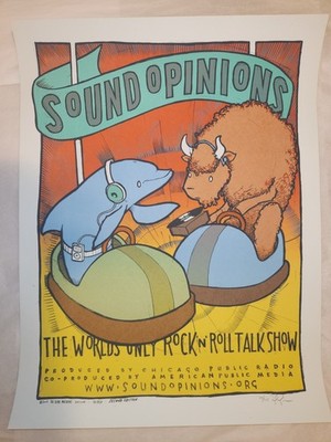 Jay Ryan ''Sound Opinions'' 2007 screen print poster WBEZ NPR