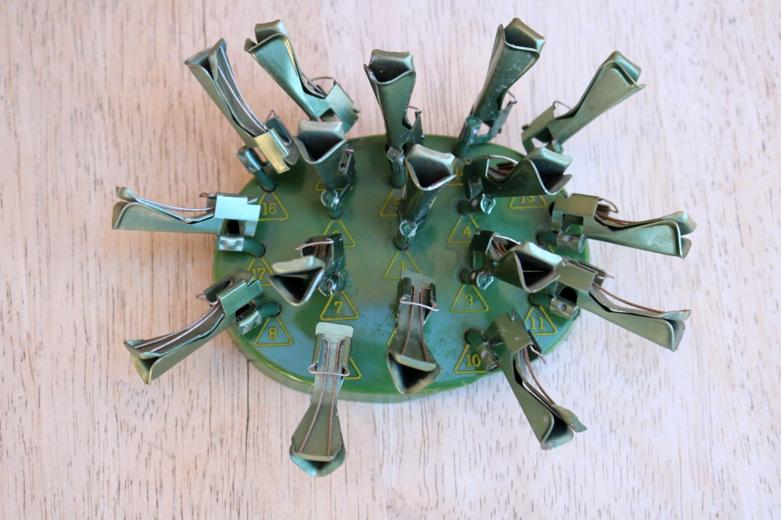 Vintage Metal and Plastic Flower Pin Frog Arrangement  by Reynolds Co