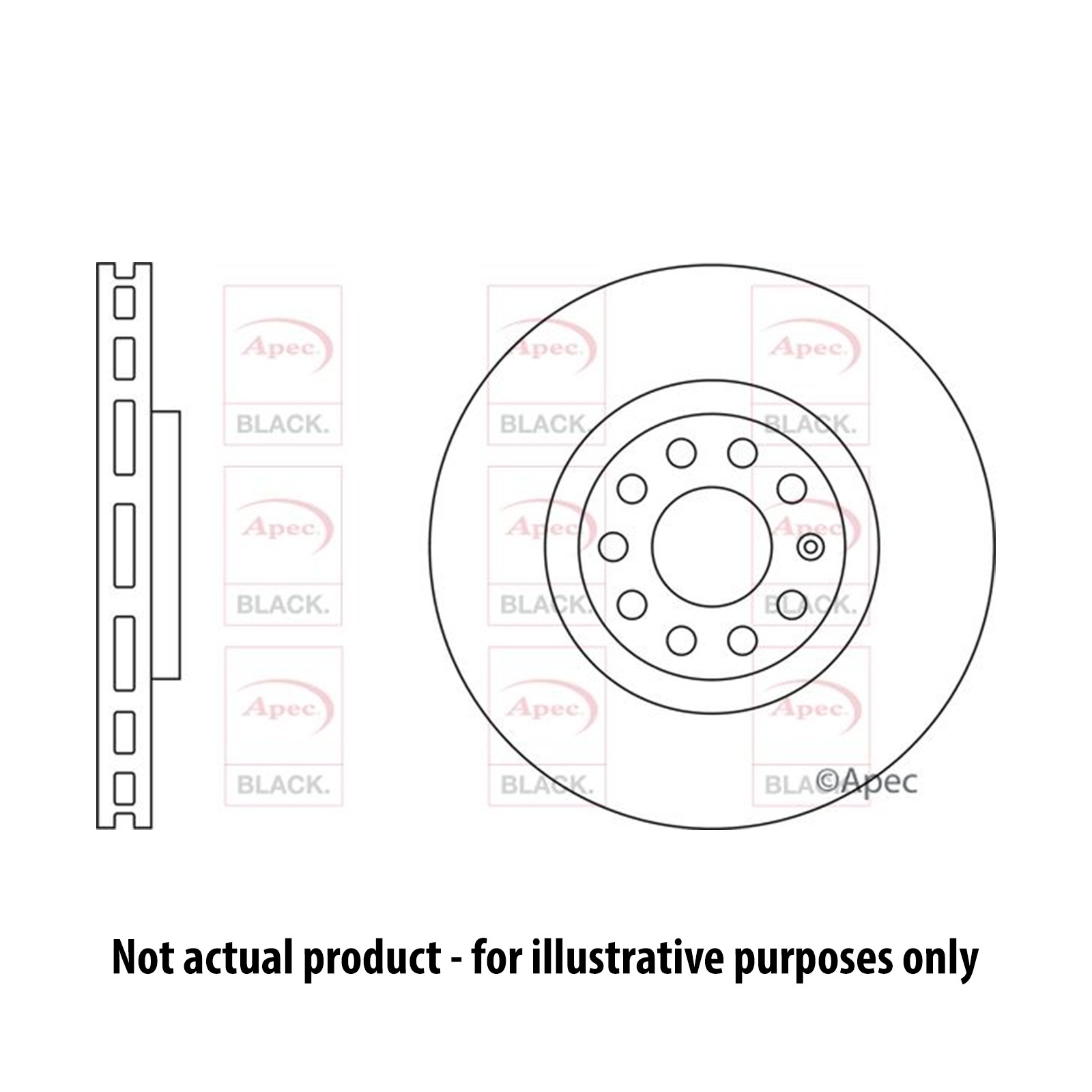 Apec Red Vented Brake Disc - DSK4243 - Fits BYD Front - OE Matching Quality