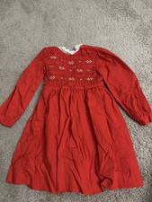 VTG Polly Flinders Red Smocked Dress Embroidery Toddler Size 6 Christmas USA