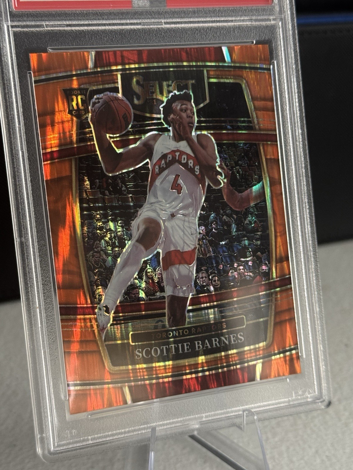 2021 PANINI SELECT ORANGE FLASH PRIZM #74 SCOTTIE BARNES ROOKIE RC PSA 9