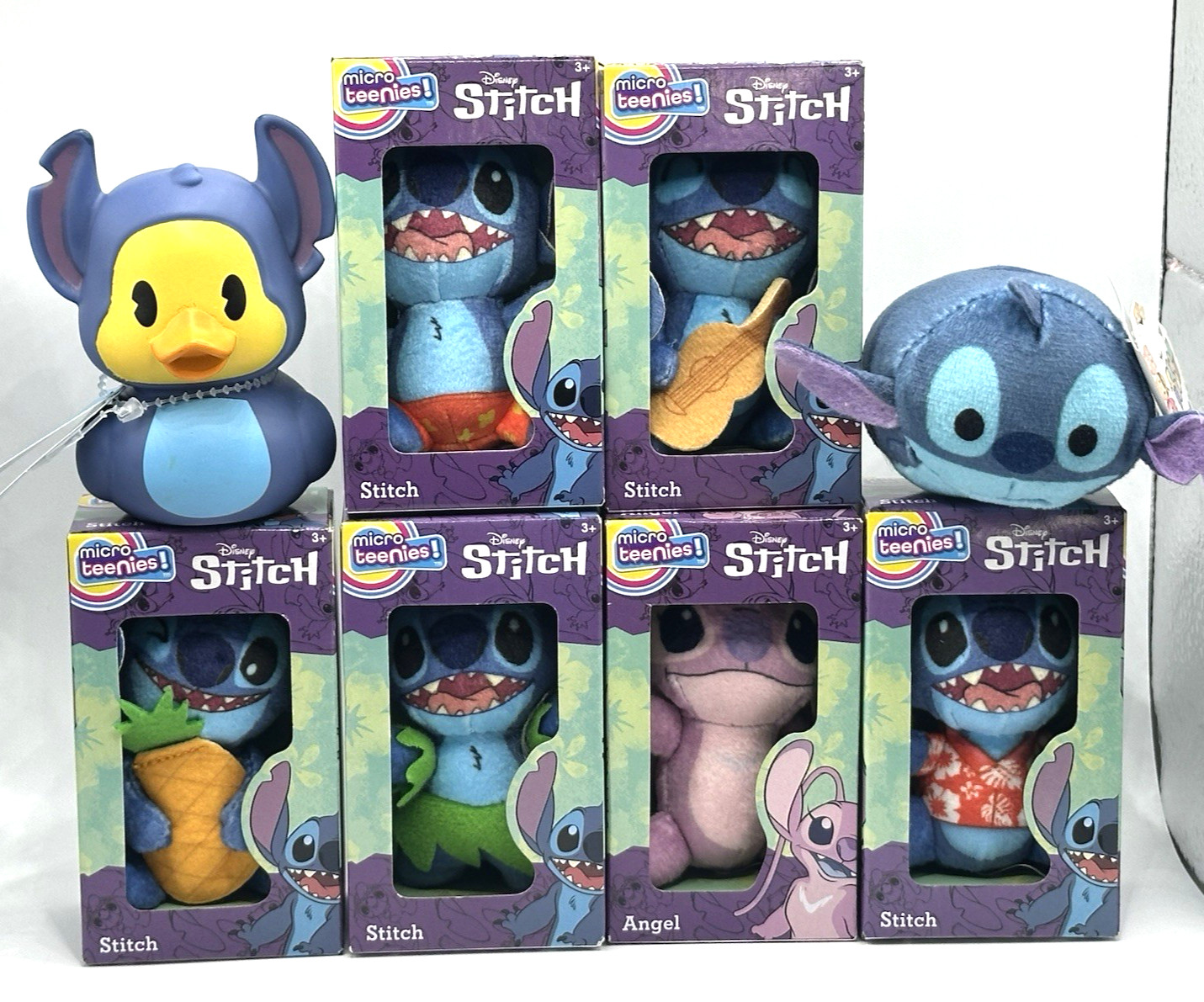 Micro Teenies Stitch Mini Plush Stitch Rubber Duck Tsum Tsum Disney Stitch 8 pcs
