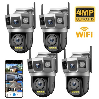 4 Camaras De Seguridad Wifi Exterior 1080P V380PRO Con Vision Nocturna Video US