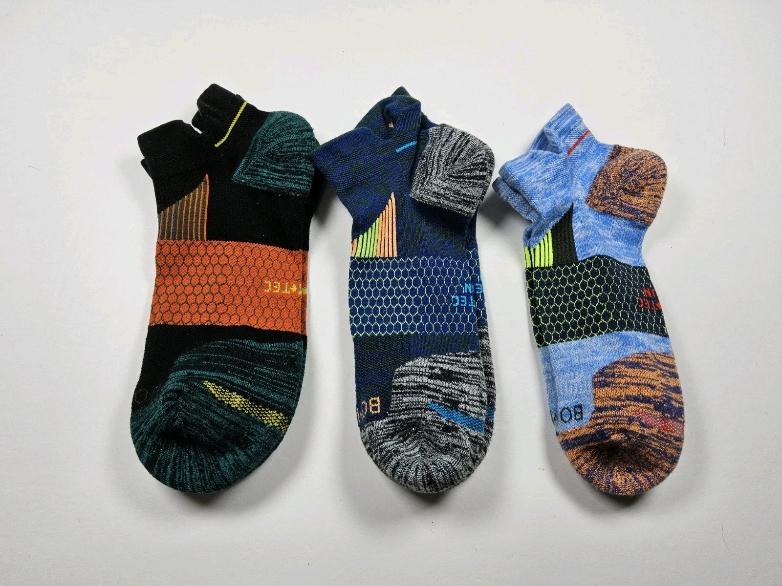 Bombas Hex-Tec Athletic Ankle Socks Lot Of 3 Pairs Size XL