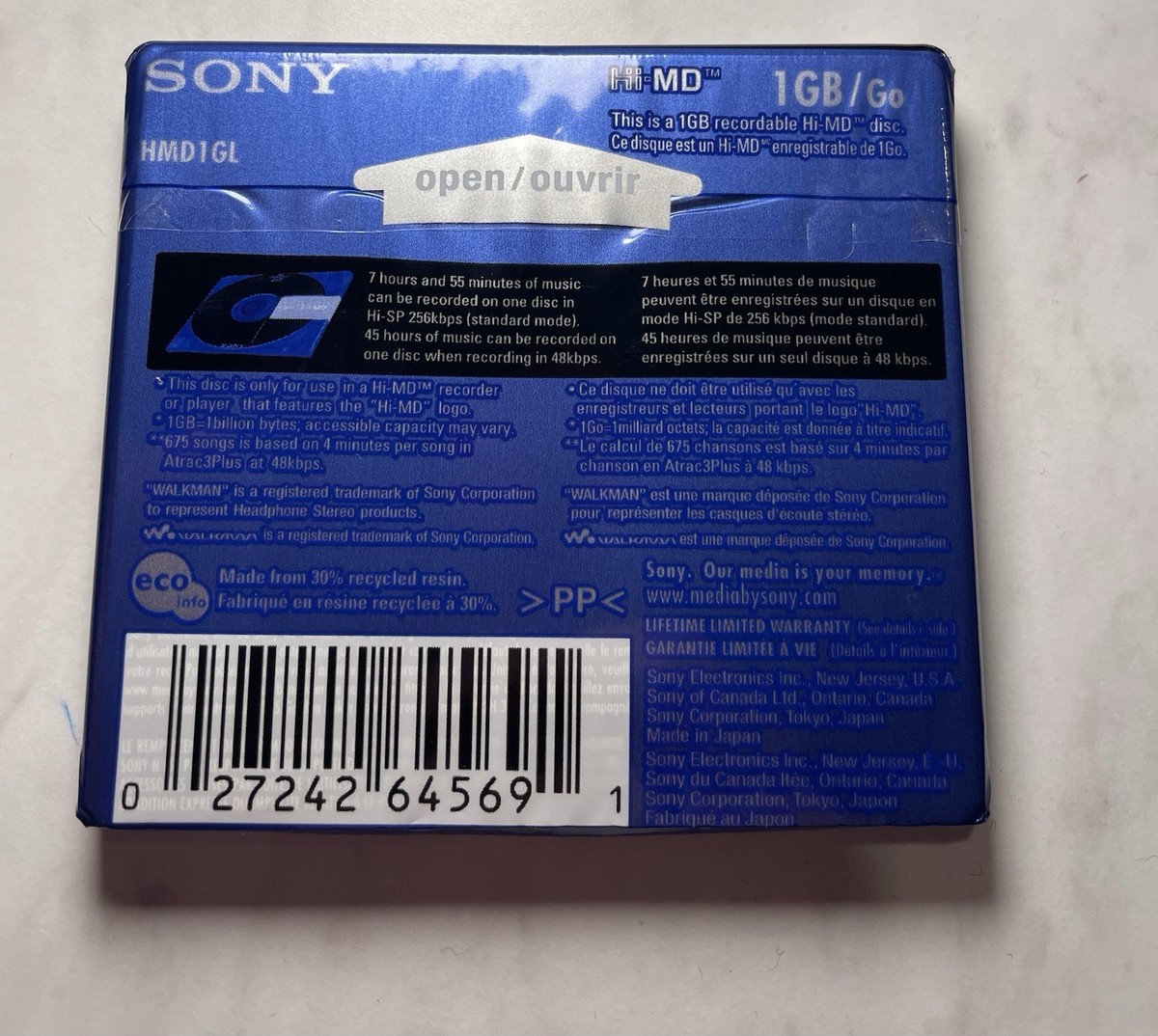 Sony HMD1GL 1gb High Capacity Media Minidisc for sale online | eBay