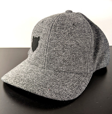 Old Lazy Bear Week Gray Tweed Fitted Baseball Cap Hat Flexfit SZ L-XL