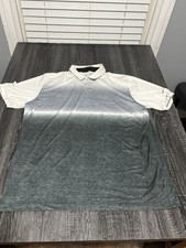 Nike Golf Tour Performance Dri-FIT Men's XL Polo White/Gray Colorblock Logo 0034