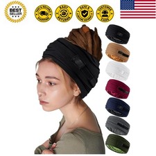 Unisex Satin Lined Open Turban Headband Sweatband