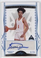 2022-23 Leaf Trinity Holo Platinum 4/25 Trentyn Flowers #BA-TF1 Auto 0fn0