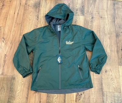 USF South Florida Bulls Green Rain Windbreaker Jacket-NWT- 2XL