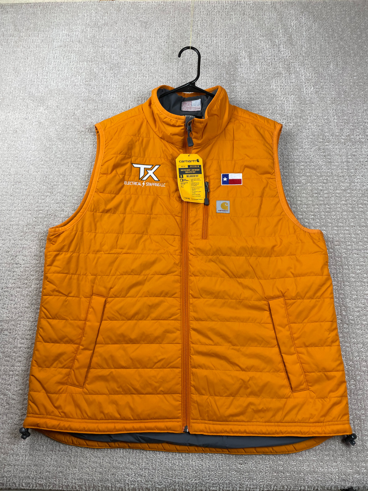 NWT Carhartt Vest Mens XL Tall Rain Defender Relaxed Fit Orange Full Zip Outdoor