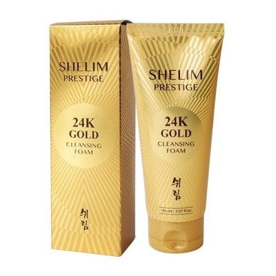 SHELIM 24K Gold Prestige Cleansing Foam 150ml Rich & Soft Deep Cleansing Kbeauty