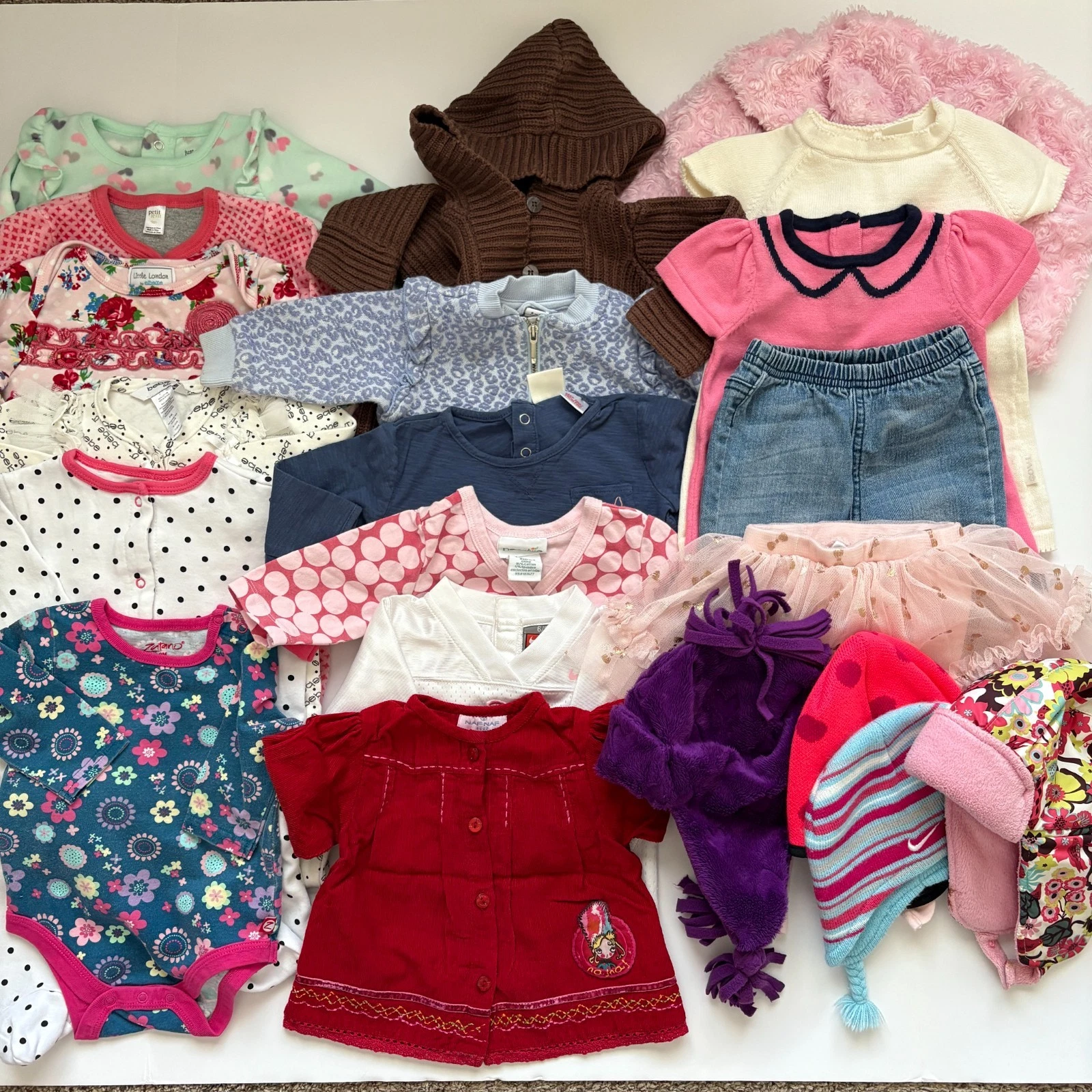 Baby Girl 6 - 12 Month 22 Piece Clothing Lot Janie Jack Zara Nike Naartjie Tea