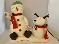 HALLMARK 2004 JINGLE PALS SNOWMAN & DOG "SNOW WHAT FUN" SOUND & MOTION - TESTED