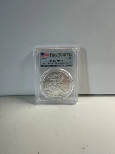 2016 MS 70 Silver Eagle 30th Anniversary First Strike Flag Label PCGS PERFECT!
