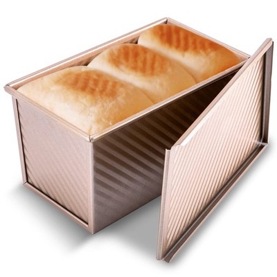 Pullman Loaf Pan with Lid, 1 lb Dough Capacity Non-Stick Bakeware for Baking ...