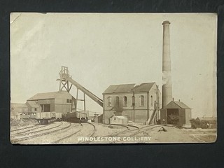 Fotografía de colección postal Windlestone Colliery Co Durham 1908 minería del carbón