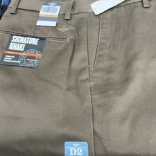 Dockers Men’s Signature Khaki Pants Straight Fit D2 Flat Front W32 L30