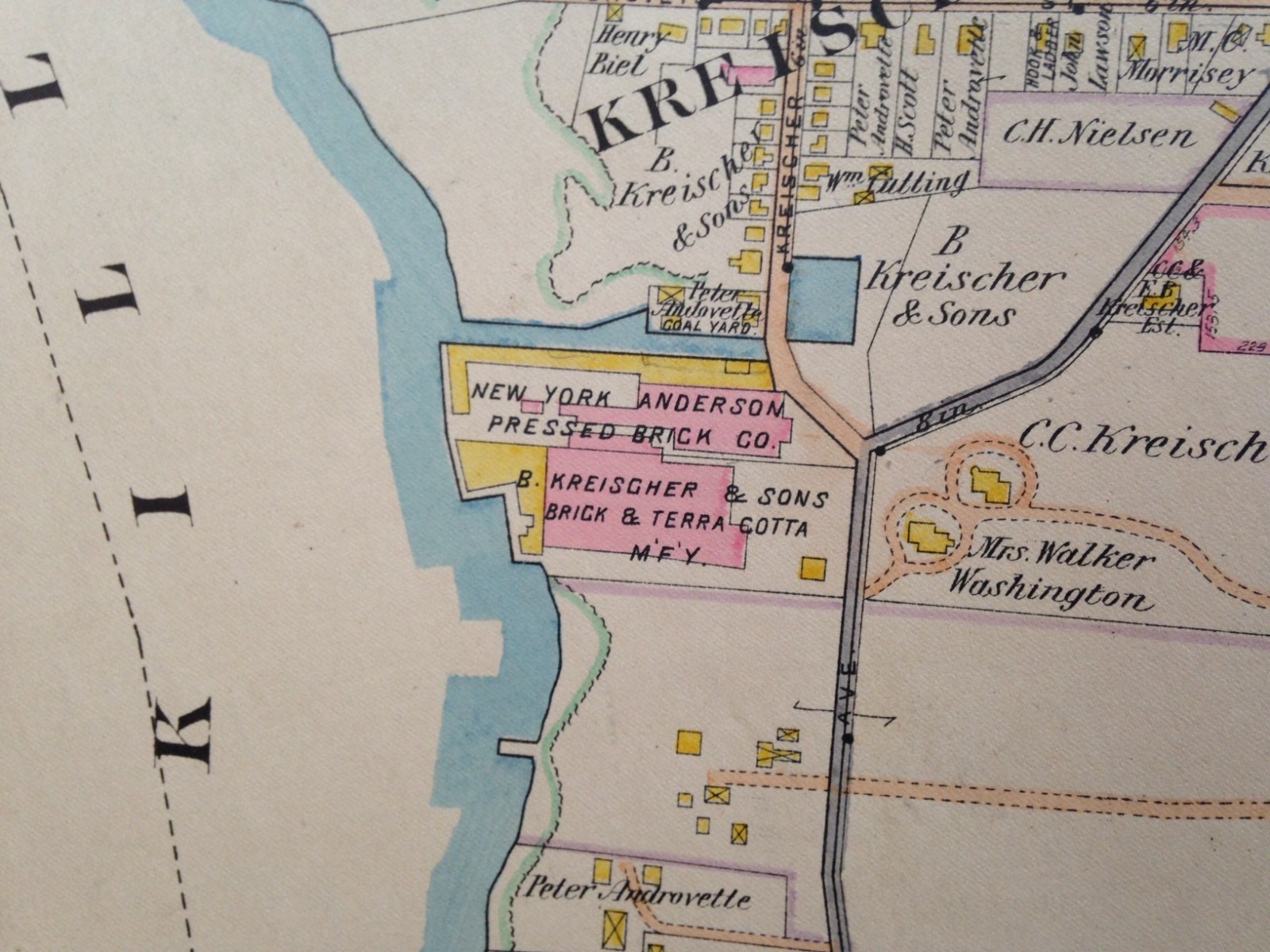 1898 STATEN ISLAND PLEASANT PLAINS E. ROBINNSON ORIGINAL ATLAS MAP