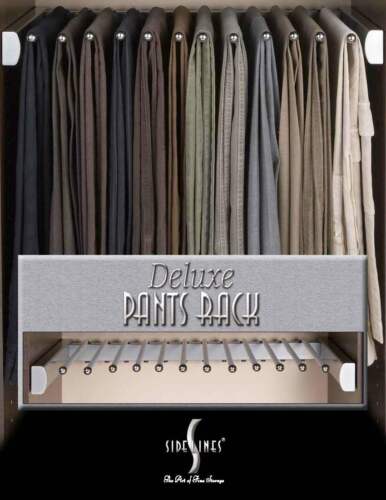Pullout Pants Rack Soft Close for Laminate Closet Organizer SATIN CHROME 18" W - Picture 3 of 6