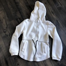 Varley Colby Hoodie $158 Pristine Ivory Zip Sweatshirt Drawstring S