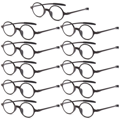 11PK Mens Unisex Round Frame Reading Glasses Clear Lens Readers for Small Faces
