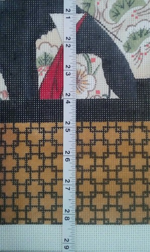 LANI needlepoint HP handpainted canvas GEISHA 704 Oriental Asian 12" x 28.5" 13m - Picture 6 of 6