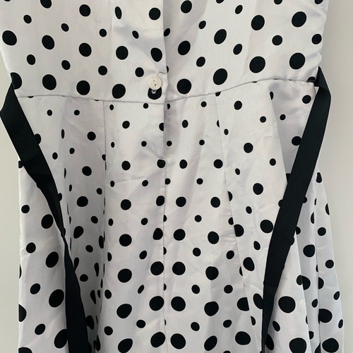 Abito Emily West bambina taglia 14 bianco con pois nero con cravatta - Foto 6 di 8