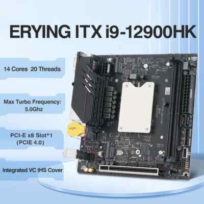 ERYING Mini ITX CPU Motherboard Combo - Intel Core I9-12900HK With DDR4 RAM, PCIe 4.0- High-Performance Motherboard With Integrated CPU For Gamer And Enthusiasts-154621