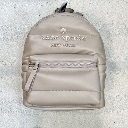Kate Spade ELLA Beige Nylon Puffy Backpack NEW!