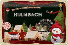 Blechschild Weihnachten Grüße KULMBACH Geschenk Deko Schild tin sign 30x20 cm